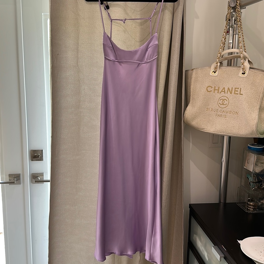 Zara lavender satin dress new with tags